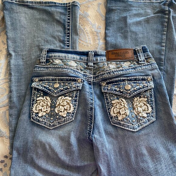 Westfield Eagle bedazzled bootcut flare jeans y2k - Picture 1 of 6